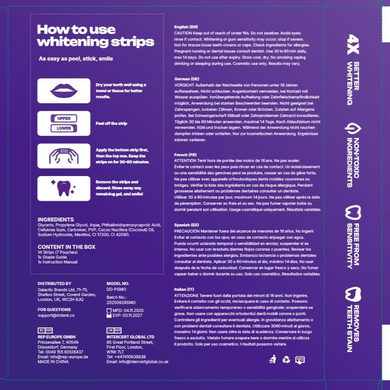 💥Buy 2 Get 1 Free🦷Purple Whitening Strips