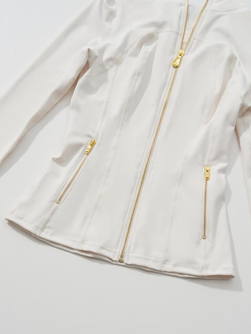 🔥LAST DAY SALE 50% OFF -Golden Zipper ✨ Gardenia Fragrance 🌼 Soft Brushed Women’s Tracksuit Set