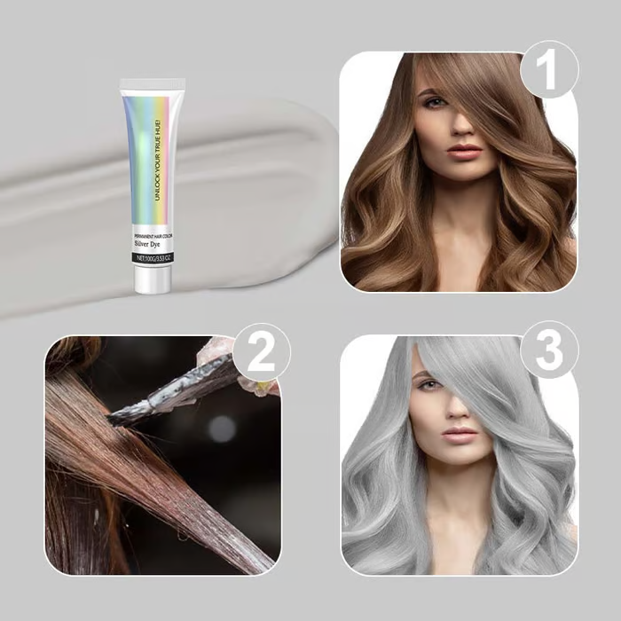 【Limited-time offer】💥2-in-1 Natural Essence Extract Silver Hair Dye💖