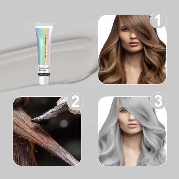【Limited-time offer】💥2-in-1 Natural Essence Extract Silver Hair Dye💖