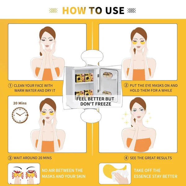 【💥New product】Collagen & Retinol 24K Gold Under Eye Patches with  – For Dark Circles, Puffiness & Wrinkles