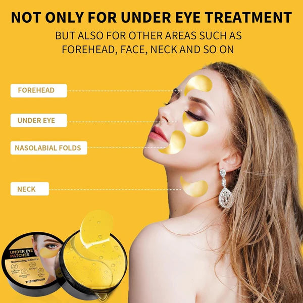 【💥New product】Collagen & Retinol 24K Gold Under Eye Patches with  – For Dark Circles, Puffiness & Wrinkles